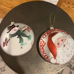 Santa and Snowman ornaments